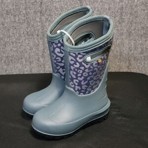 NWOT Bogs Girls Kids Metallic Leopard Waterproof Insulated Boots Size 11